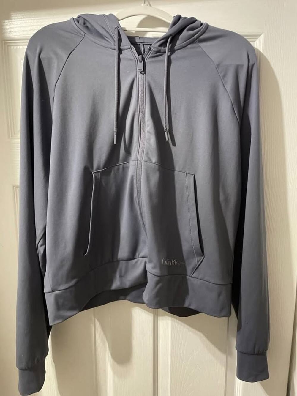 Calvin Klein Performance Gray Zip Up Hoodie XL Lightweight Athletic Jacket